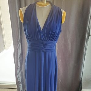 Blue formal midi dress. Size 8.